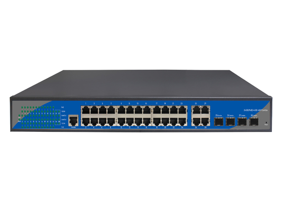 24+4 Giga Poe Switch, Web Managed Fiber Switch Hỗ trợ 802.3af/at