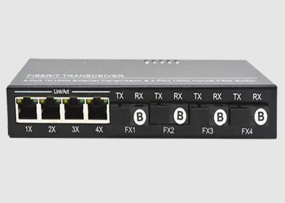 Bộ chuyển mạch quang Ethernet MDI tự động với 4 cổng Ethernet 10/100TX + 4 cổng cáp quang 100FX