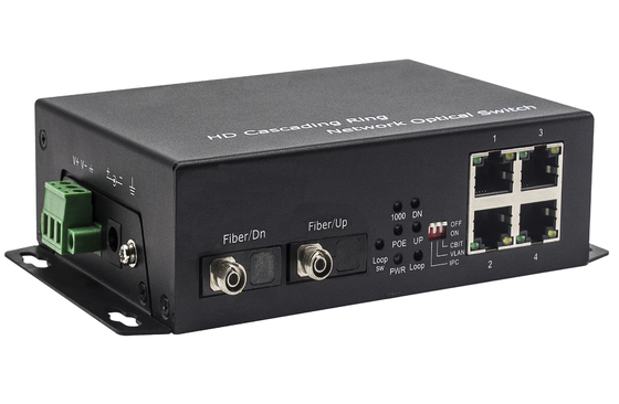 Bộ chuyển mạch Ethernet sợi quang AC / DC với 2 cổng sợi quang 10/100/1000Mbps và 4 cổng Ethernet