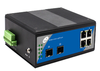 IP40 SFP Optical Switch Single Mode Single Fiber với 2 khe cắm SFP và 4 cổng Ethernet