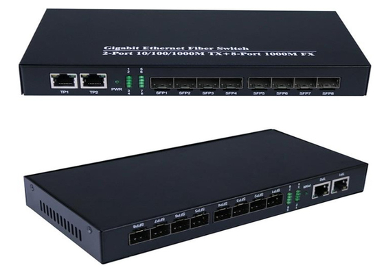 Gigabit Ethernet Fiber Switch 1.25Gbps 8 cổng SFP Fiber và 2 cổng RJ45