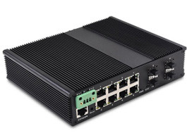 Chuyển đổi Ethernet công nghiệp được quản lý 12 cổng với 8 cổng 10/100/1000Base-T (((X) và 4 cổng 10G SFP Slot + 1 cổng bảng điều khiển