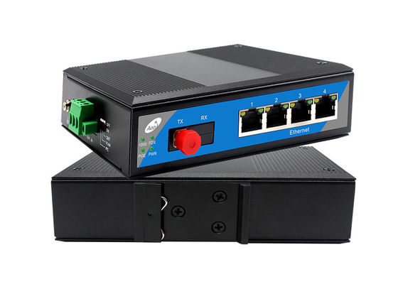 Bộ chuyển mạch POE sợi quang 1310 / 1550nm không quạt 4 cổng quang 1 POE 1 SC