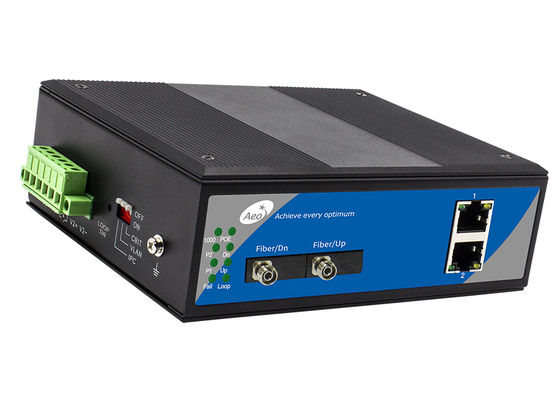 Bộ chuyển mạch quang công nghiệp 10/100 / 1000Mbps 2 cổng quang POE Ethernet 2