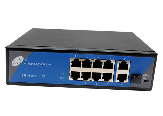 IP40 Ethernet Fiber Switch Công nghiệp 1 cổng Gigabit SFP và 2 cổng Gigabit Uplink và 8 cổng 10/100M POE