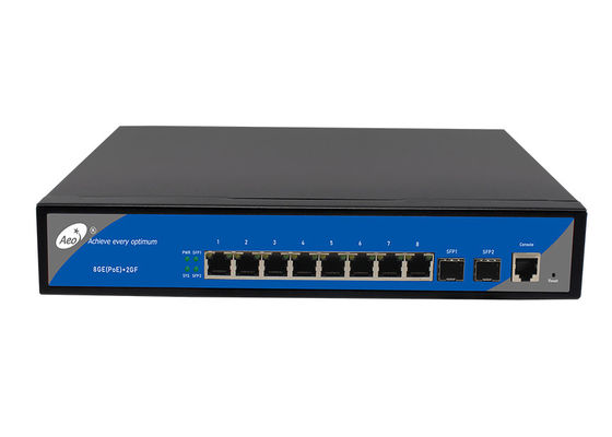 IP30 8 cổng POE Managed Switch 8 Gigabit POE 2 Gigabit SFP Port