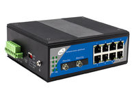 Bộ chuyển đổi phương tiện Ethernet sợi quang IEE802.3 IP40 với 2 cổng cáp quang và 8 cổng POE