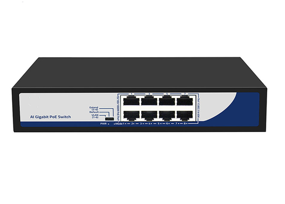 8 cổng đầy đủ Gigabit PoE Switch với PoE Watchdog VLAN QoS cho camera CCTV