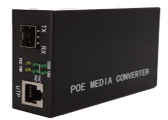 Bộ chuyển đổi phương tiện POE 10/100 / 1000Mbps 1 cổng POE Ethernet và 1 cổng SFP