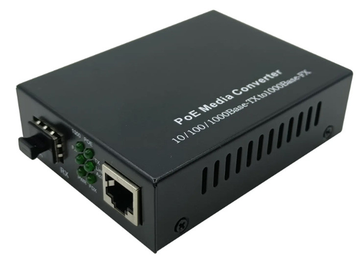 Bộ chuyển đổi phương tiện sợi quang SFP POE 10/100/1000Mbps với 1 cổng PoE và 1 khe cắm SFP