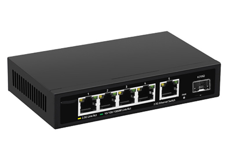 Bộ chuyển mạch sợi quang Ethernet DC12V 5 cổng 2,5 G với đường lên 10G SFP +