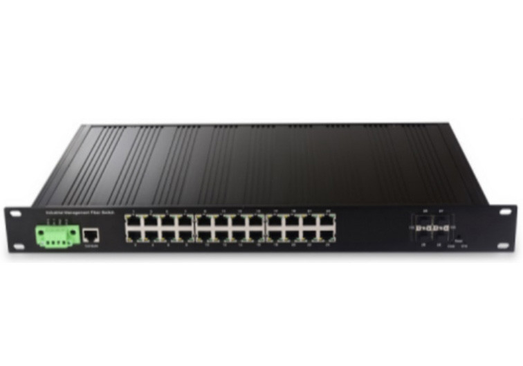Chuyển đổi Ethernet công nghiệp được quản lý 28 cổng với 4 khe cắm SFP + 10G và 24 cổng Ethernet 10/100/1000Base-T ((X))