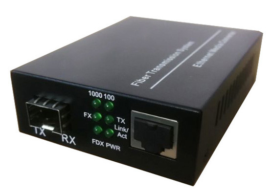 1000Mbps Tỷ lệ dữ liệu Fiber Media Converter 1SFP và 1RJ45 Port SFP Media Converter